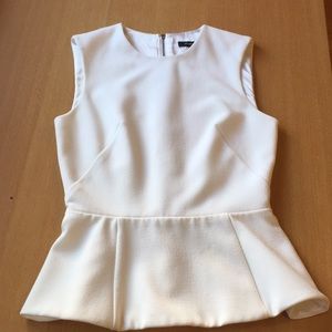French Connection White Peplum Top
